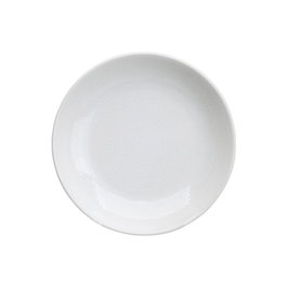 Avet Plato Hondo Lohan White de Cerámica con Pavimento de Adoquines - Acabado Blanco Roto Brillante, 21 cm, Pack de 6 Unidades
